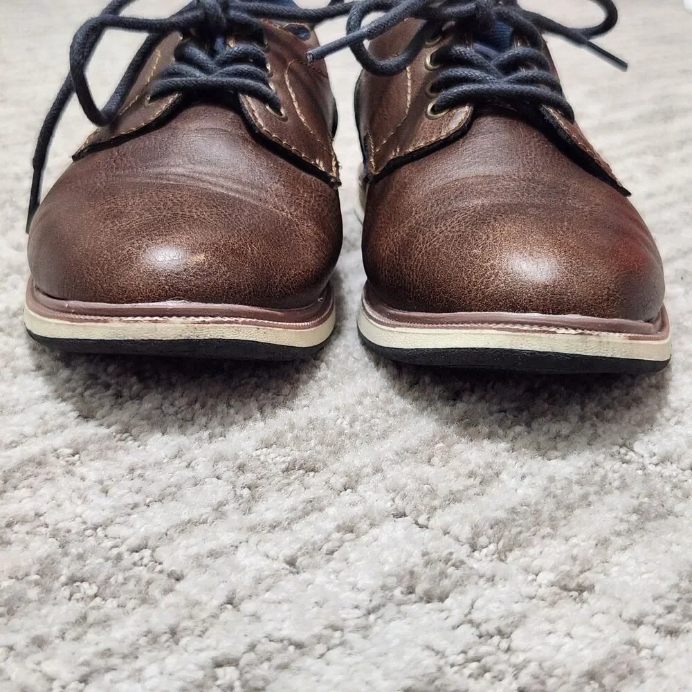 Mix No. 6 boy's youth Cole oxford dress shoes brown blue size 1
